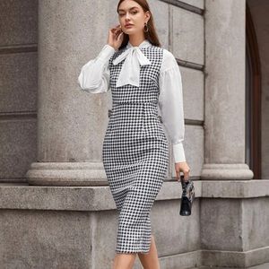 SHEIN houndstooth suit dress- size med/6